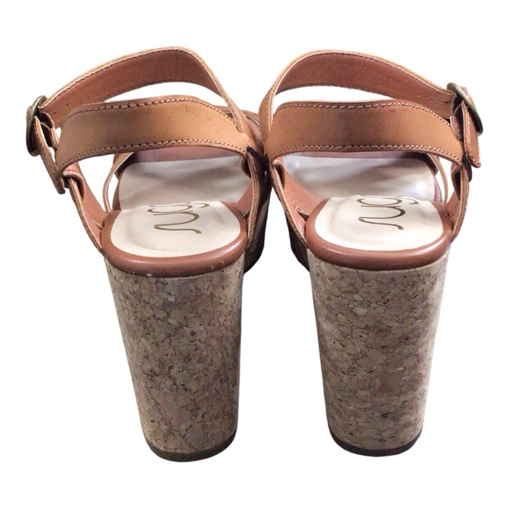 Sugar Tan Sandals with Crisscross Straps and Platform Sole size 9 NWT - Picture 2 of 7